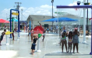 Cooling off at the outdoor water park, Warner Park , Chattanooga, TN.